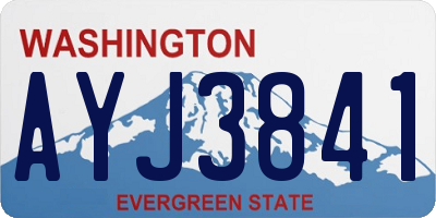 WA license plate AYJ3841