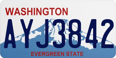 WA license plate AYJ3842