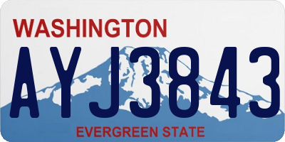 WA license plate AYJ3843