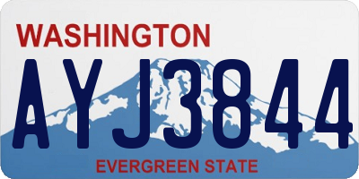 WA license plate AYJ3844