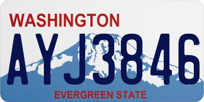 WA license plate AYJ3846