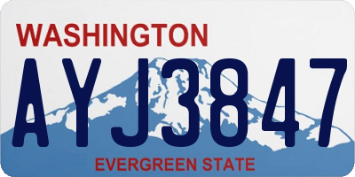 WA license plate AYJ3847