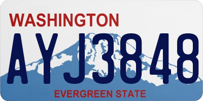 WA license plate AYJ3848