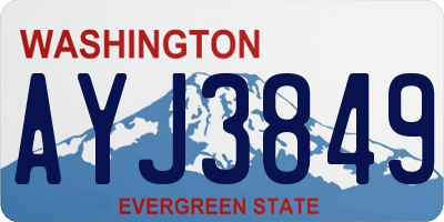 WA license plate AYJ3849