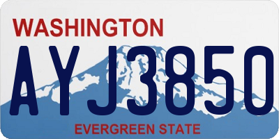 WA license plate AYJ3850