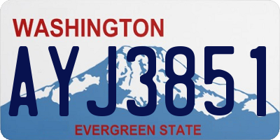 WA license plate AYJ3851