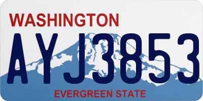 WA license plate AYJ3853