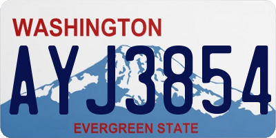 WA license plate AYJ3854