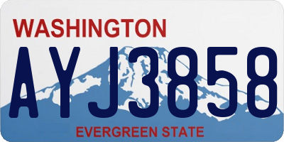 WA license plate AYJ3858