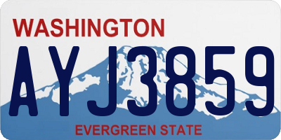 WA license plate AYJ3859