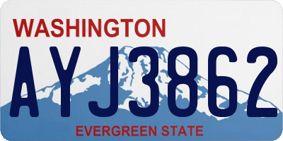 WA license plate AYJ3862