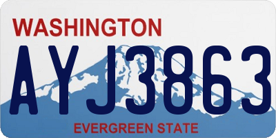 WA license plate AYJ3863