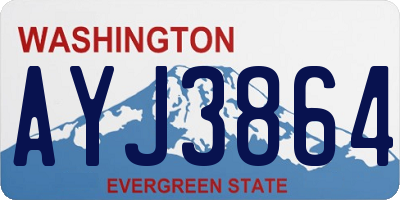 WA license plate AYJ3864
