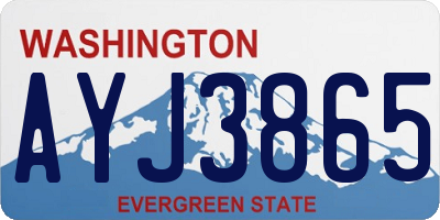 WA license plate AYJ3865