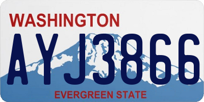 WA license plate AYJ3866