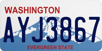 WA license plate AYJ3867