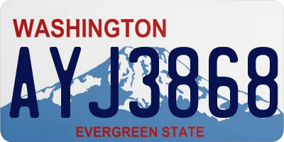 WA license plate AYJ3868