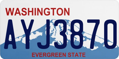 WA license plate AYJ3870