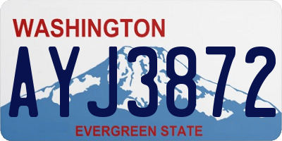 WA license plate AYJ3872