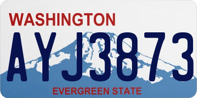 WA license plate AYJ3873