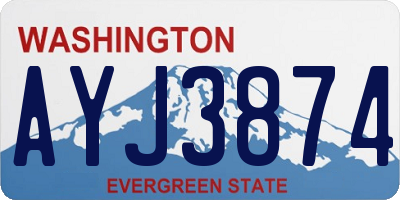 WA license plate AYJ3874