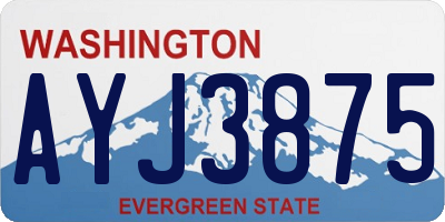 WA license plate AYJ3875