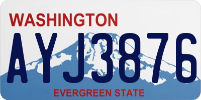 WA license plate AYJ3876