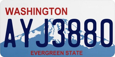 WA license plate AYJ3880