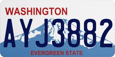 WA license plate AYJ3882