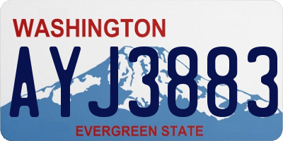 WA license plate AYJ3883