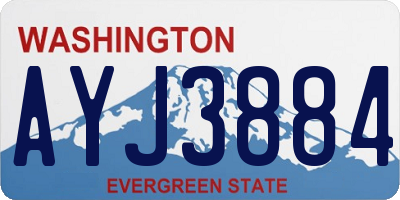 WA license plate AYJ3884