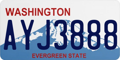WA license plate AYJ3888