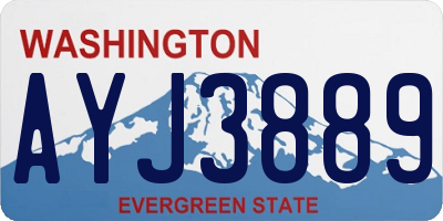 WA license plate AYJ3889