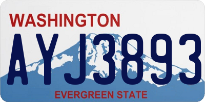 WA license plate AYJ3893
