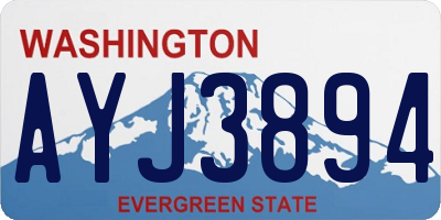 WA license plate AYJ3894