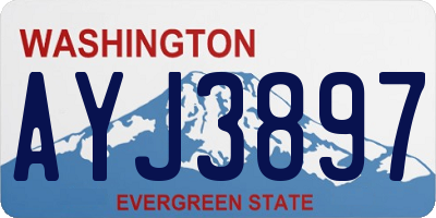 WA license plate AYJ3897