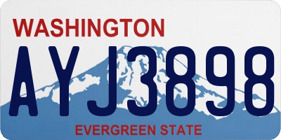 WA license plate AYJ3898