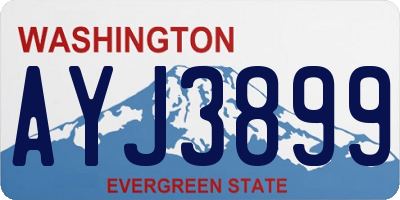 WA license plate AYJ3899