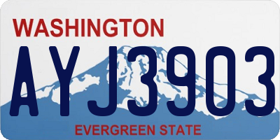 WA license plate AYJ3903