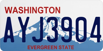 WA license plate AYJ3904