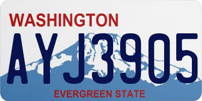 WA license plate AYJ3905
