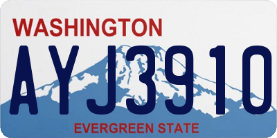 WA license plate AYJ3910