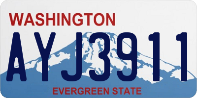 WA license plate AYJ3911