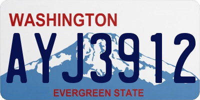 WA license plate AYJ3912