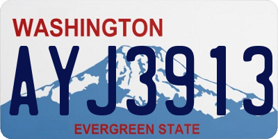 WA license plate AYJ3913