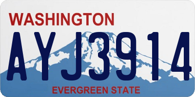 WA license plate AYJ3914