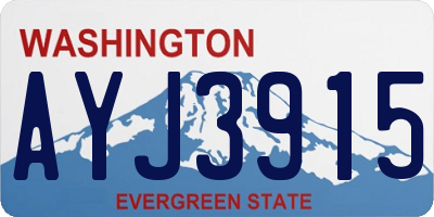 WA license plate AYJ3915