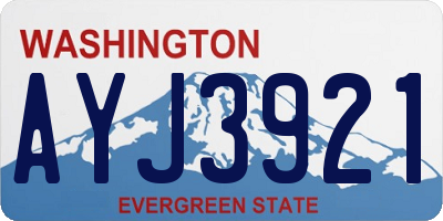 WA license plate AYJ3921