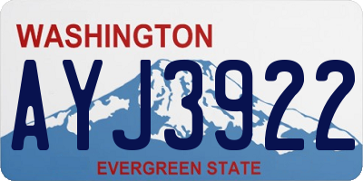 WA license plate AYJ3922