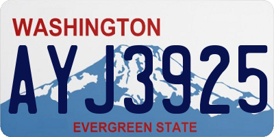 WA license plate AYJ3925